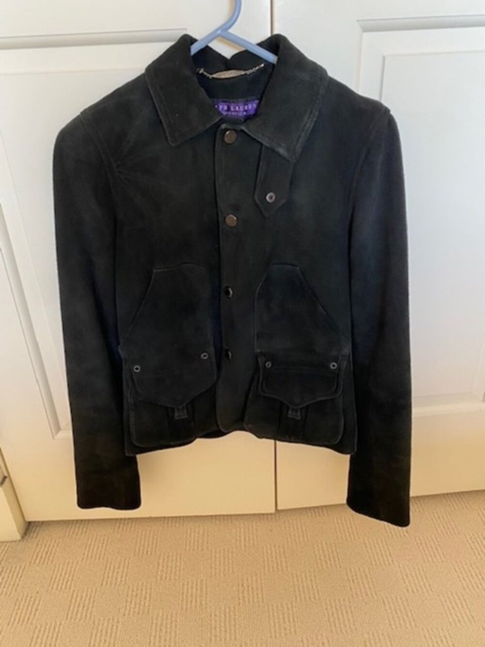 Ralph Lauren Collection Black Suede Biker Jacket